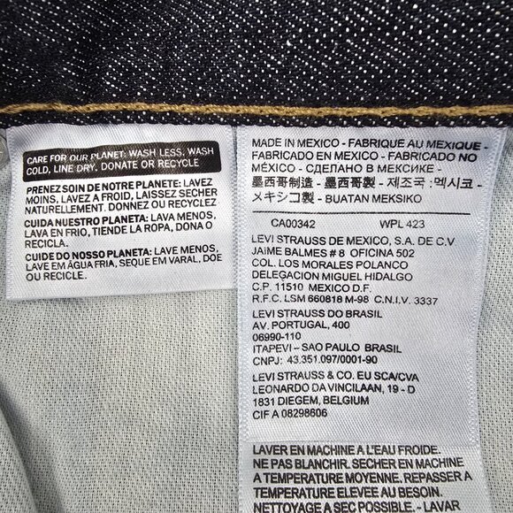 Levi’s 505 Jeans Men’s 36x30 Regular Fit Straight Leg Black Waterless Denim NEW - Picture 6 of 7